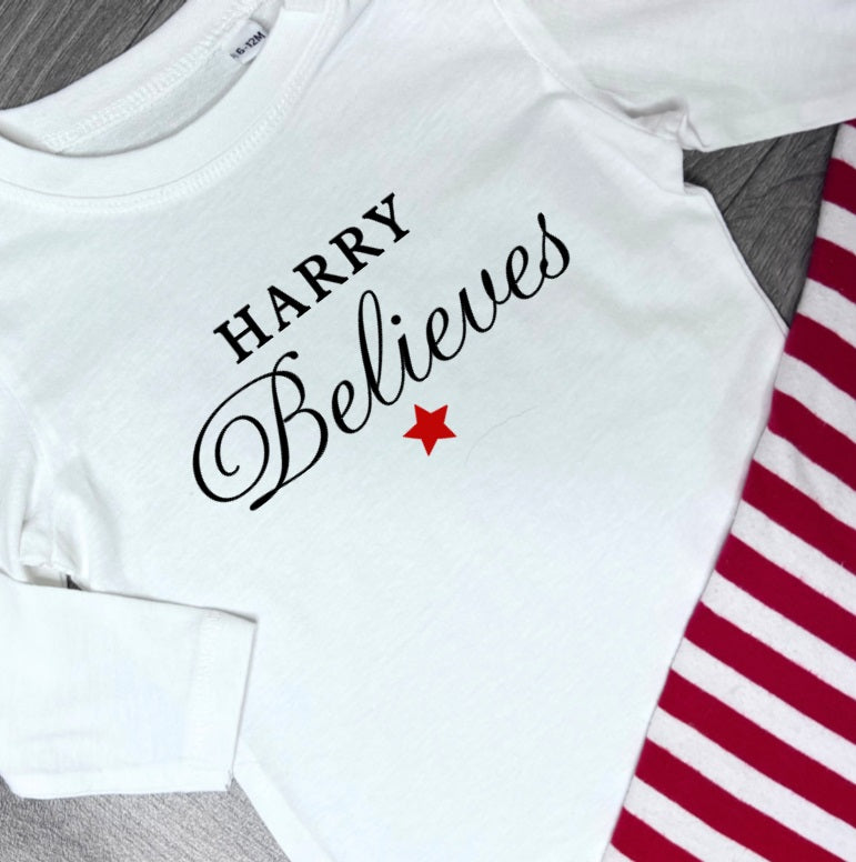 PERSONALISED BELIEVE PYJAMAS