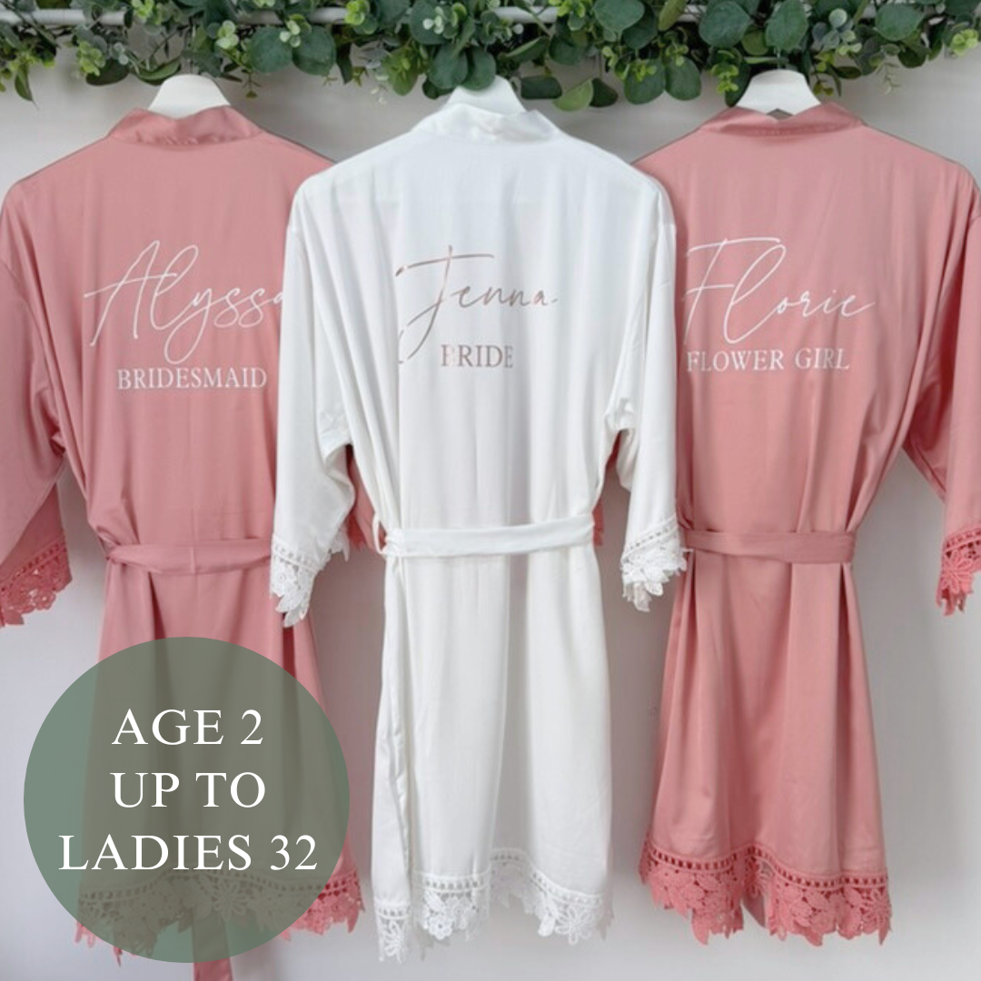 PINK LUXURY SATIN BRIDAL ROBES