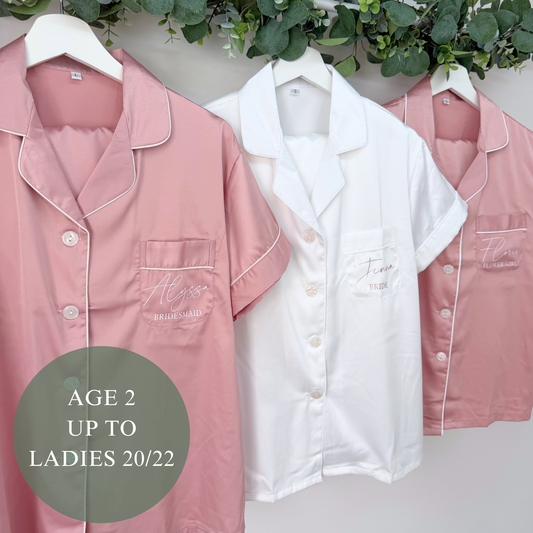 DUSTY PINK LUXURY SATIN BRIDAL PYJAMAS