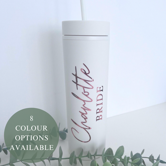 PERSONALISED MATTE SKINNY BRIDAL TUMBLER