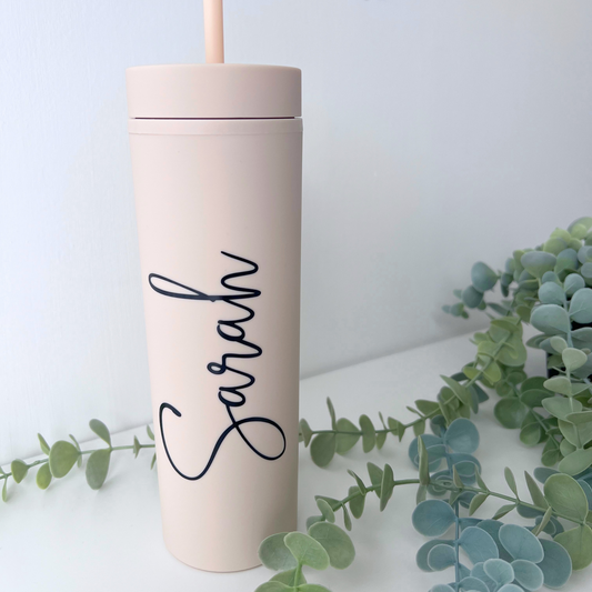 PERSONALISED MATTE SKINNY TUMBLER IN SAND