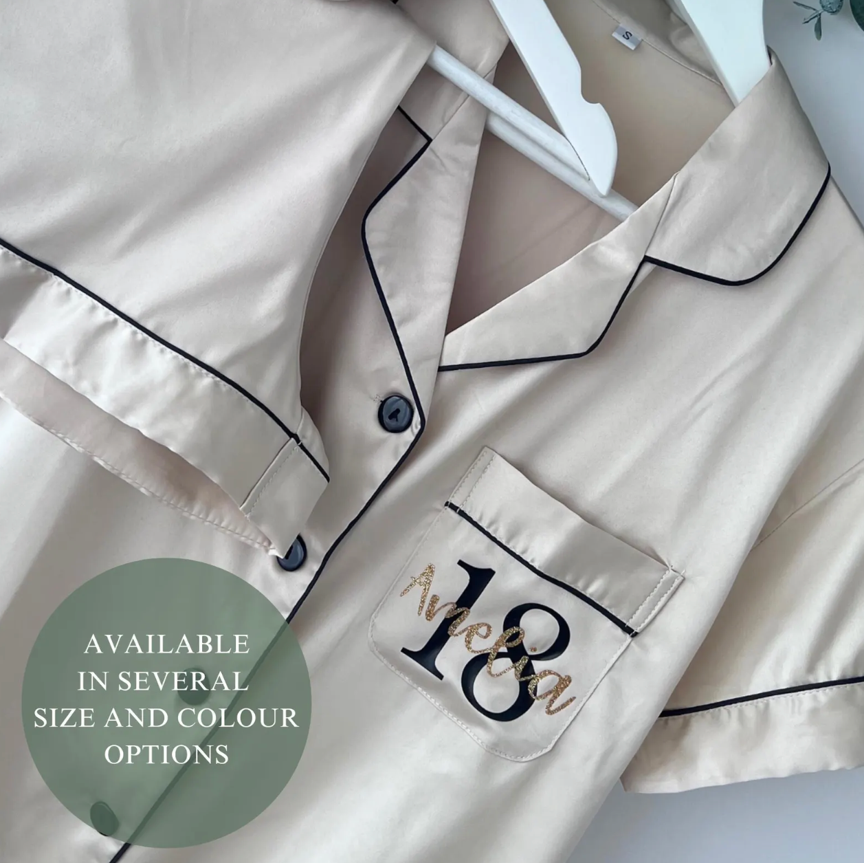 PERSONALISED LUXURY SATIN MILESTONE BIRTHDAY PYJAMAS