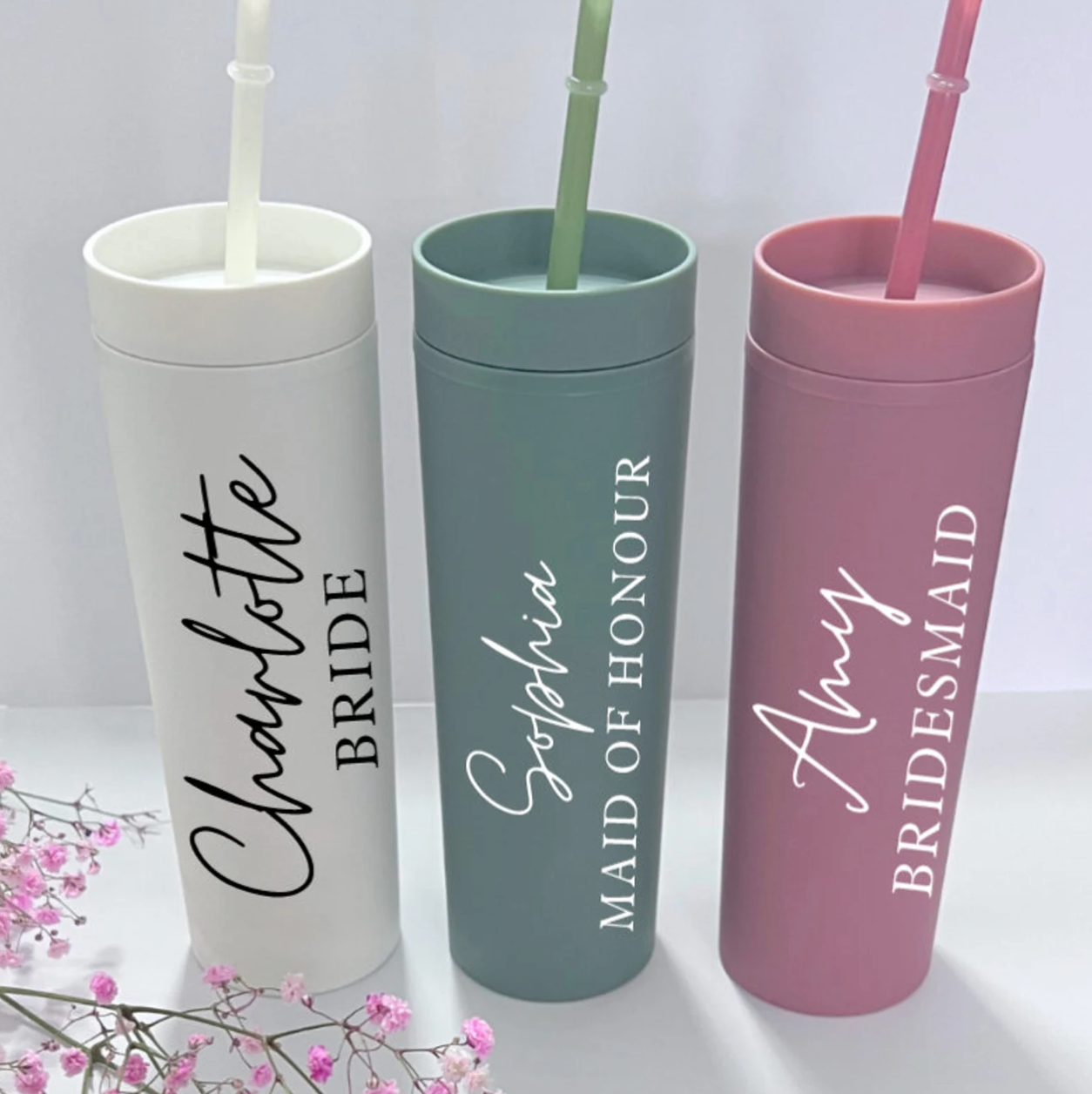 PERSONALISED MATTE SKINNY BRIDAL TUMBLER