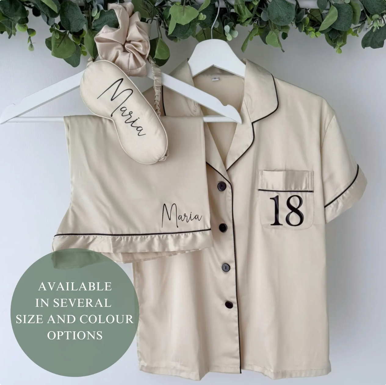 LUXURY SATIN MILESTONE BIRTHDAY PYJAMAS - COMPLETE SET