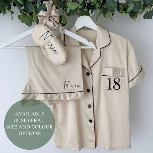 LUXURY SATIN MILESTONE BIRTHDAY PYJAMAS - COMPLETE SET