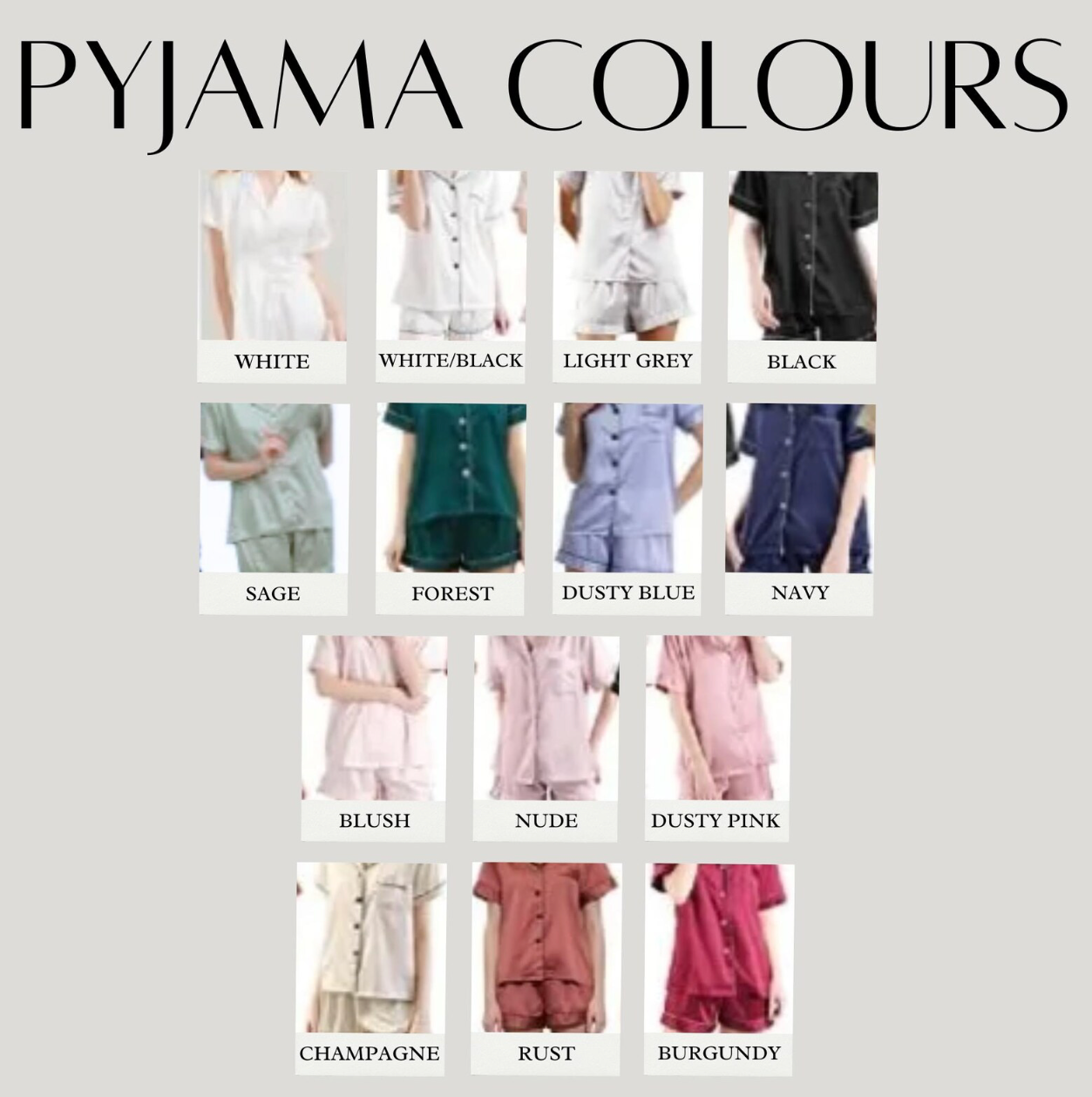 PERSONALISED  LUXURY SATIN PYJAMAS - COMPLETE SET