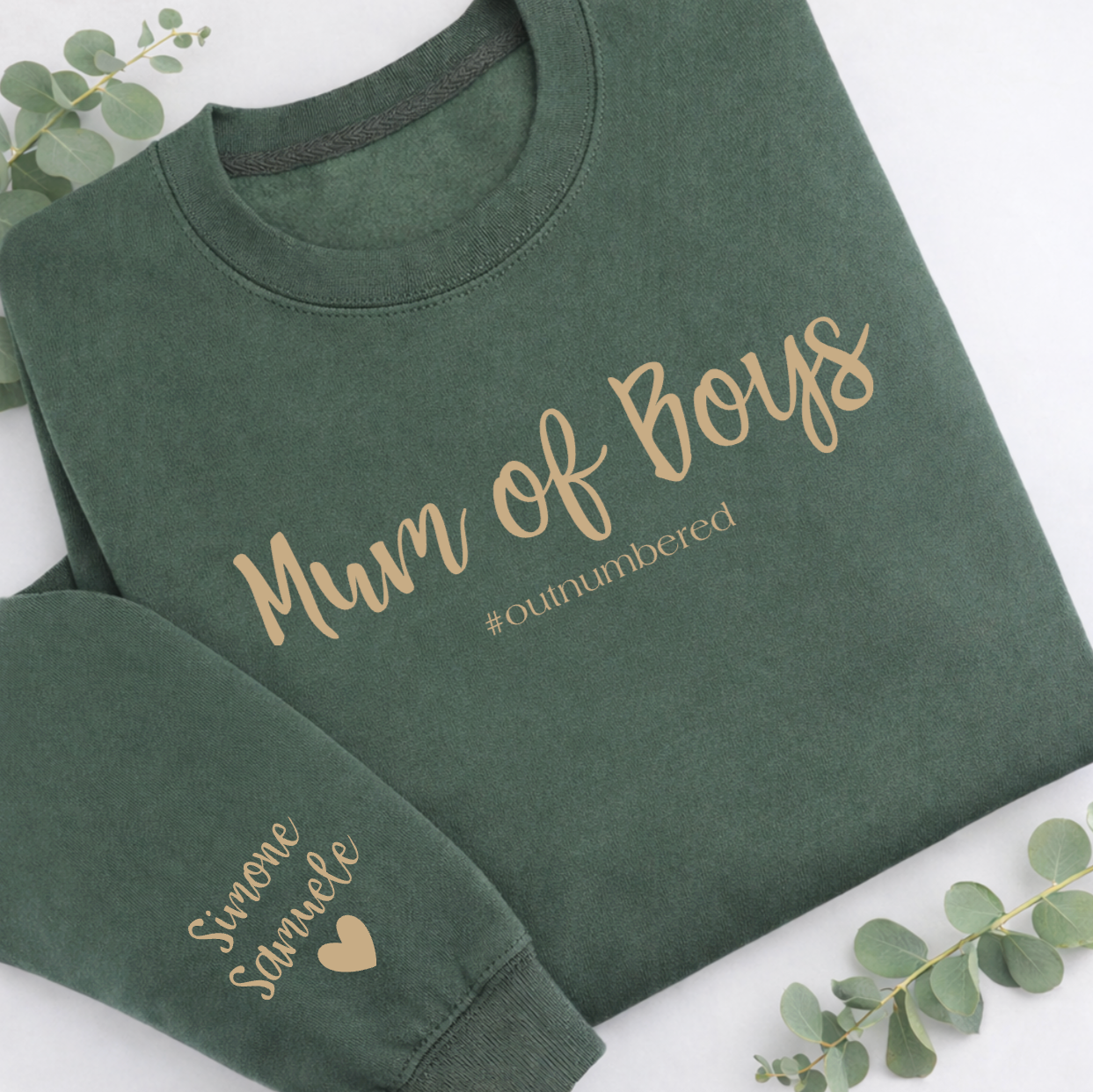 BOY MUM #OUTNUMBERED PERSONALISED SWEATER