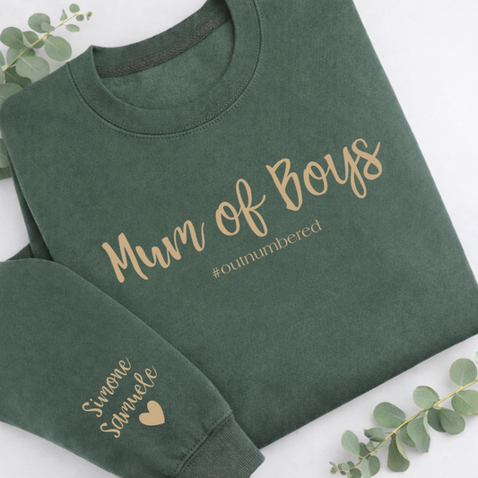 BOY MUM #OUTNUMBERED PERSONALISED SWEATER