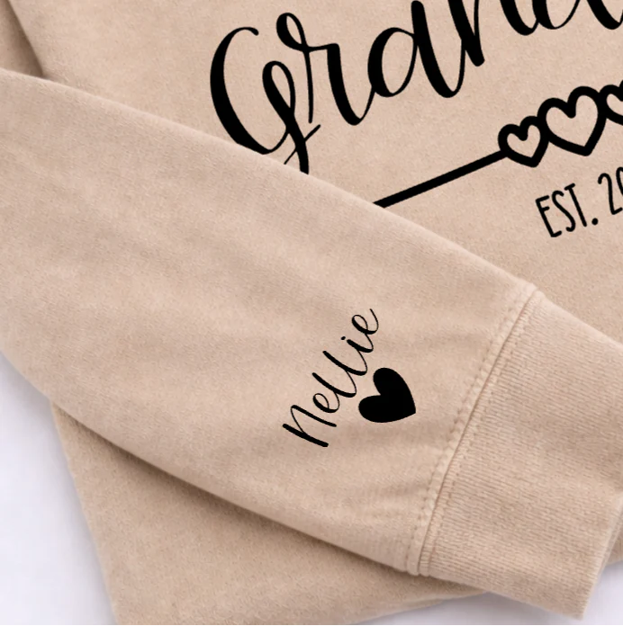 GRANDMA EST HEART PERSONALISED HOODIE