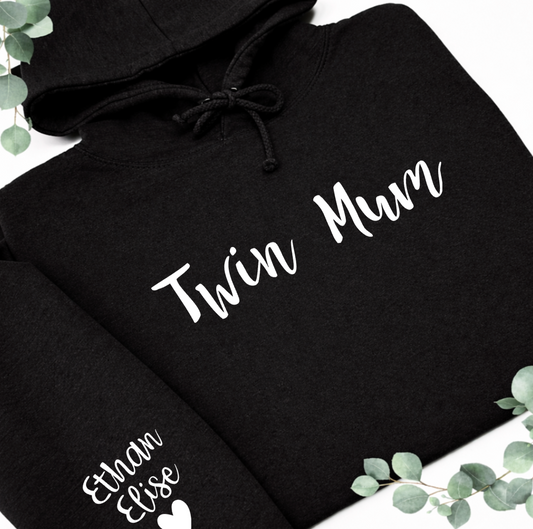 TWIN MUM PERSONALISED HOODIE