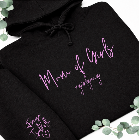 MUM OF GIRLS #GIRLGANG PERSONALISED HOODIE