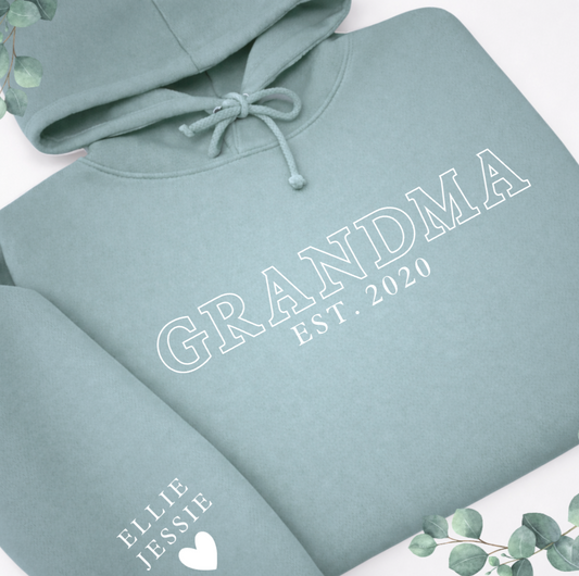 GRANDMA EST PERSONALISED HOODIE