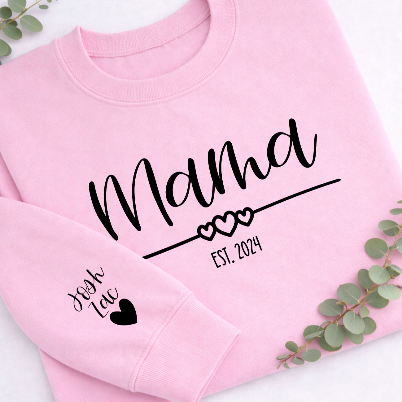 MAMA EST HEART PERSONALISED SWEATER
