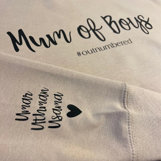 BOY MUM #OUTNUMBERED PERSONALISED SWEATER