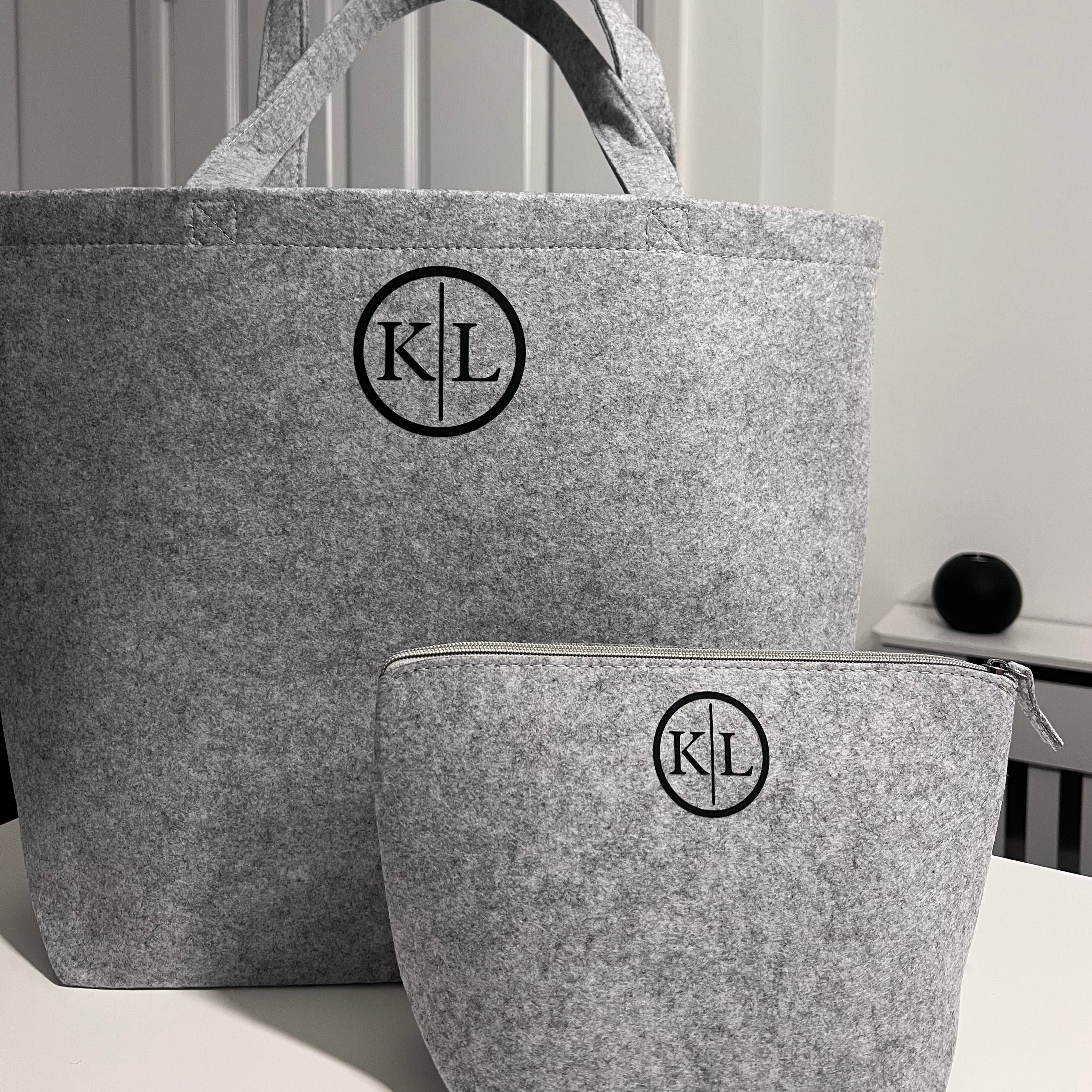 Inital Felt Shopper Bag KLbespokedesigns